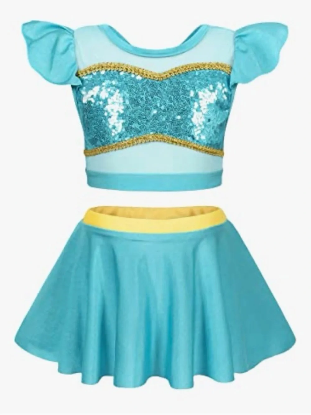 Princess Jasmine Swimsuit Kids, Size 2T-3T (110), 3 pc. New,Ruffles Fancy Swimwe